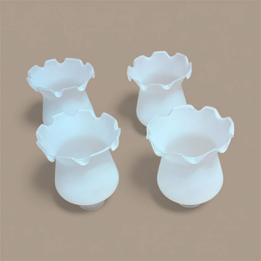 ✨ Set of 4 Frosted Glass Lamp Shades – Excellent Condition ✨