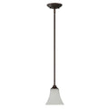 Luminance Sunset Lighting F18040-64 Darby One Light Pendant - Opal Etched Glass, Dimmable