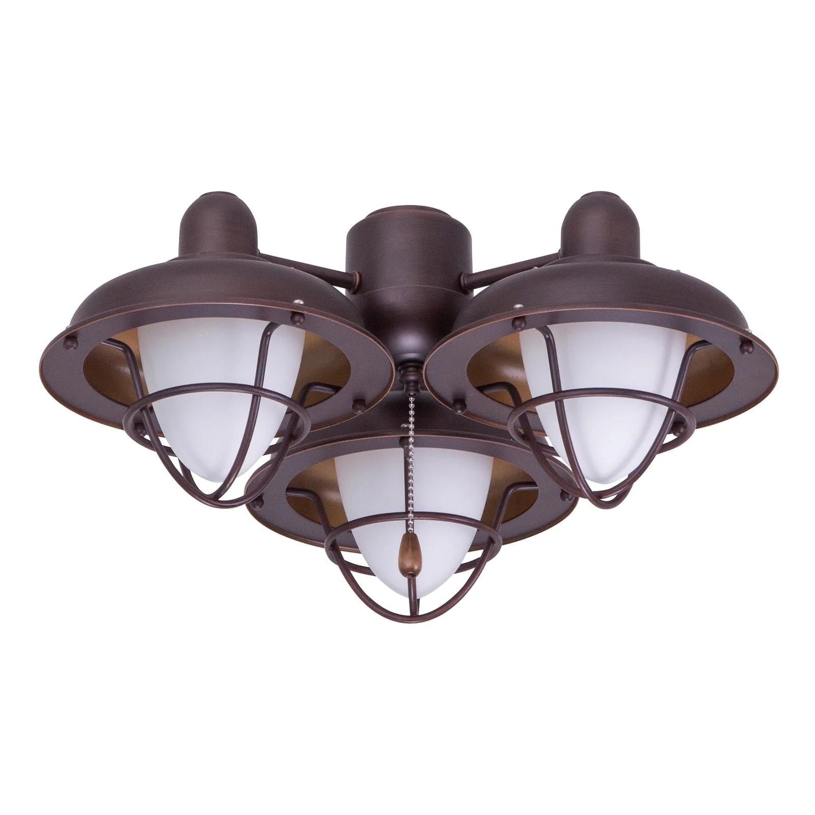 kathy ireland HOME by Luminance Boardwalk Cage 3-Light Venetian Bronze LED Ceiling Fan Light Kit